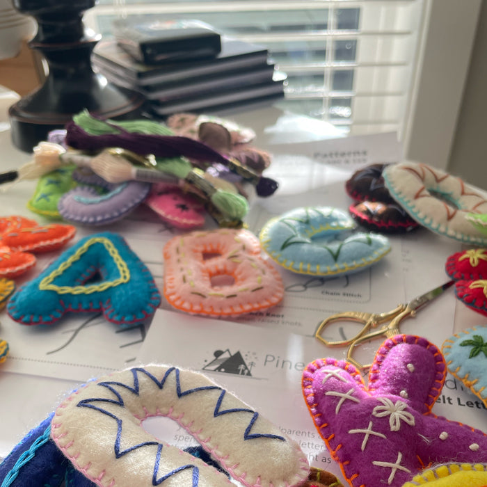 Embroidered Felt Letters & Numbers Instructions