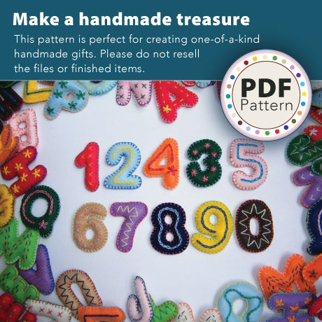 Multilingual Felt Alphabet & Numbers – PDF Pattern
