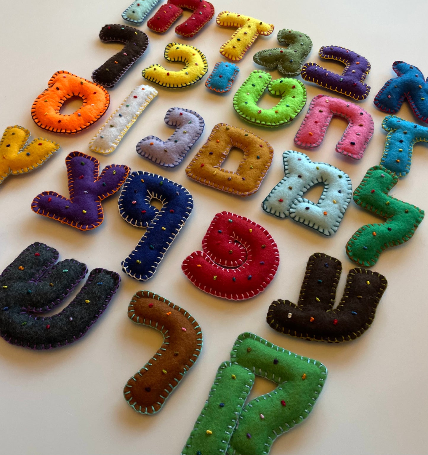 Embroidered Stuffed Felt Hebrew Alphabet ALEPH-BET Pattern PDF
