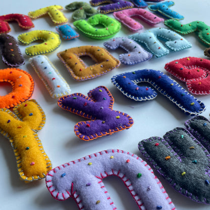 Embroidered Stuffed Felt Hebrew Alphabet ALEPH-BET Pattern PDF