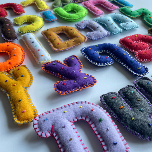 Embroidered Stuffed Felt Hebrew Alphabet ALEPH-BET Pattern PDF