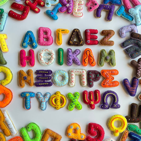 Embroidered Stuffed Felt Greek Alphabet ALPHA-BETA Pattern PDF