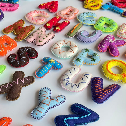 Embroidered Stuffed Felt Alphabet & Numbers ABC-123 Pattern PDF