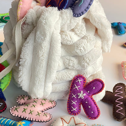 ABC Felt Letters Set – Stuffed & Embroidered - Chenille Bag