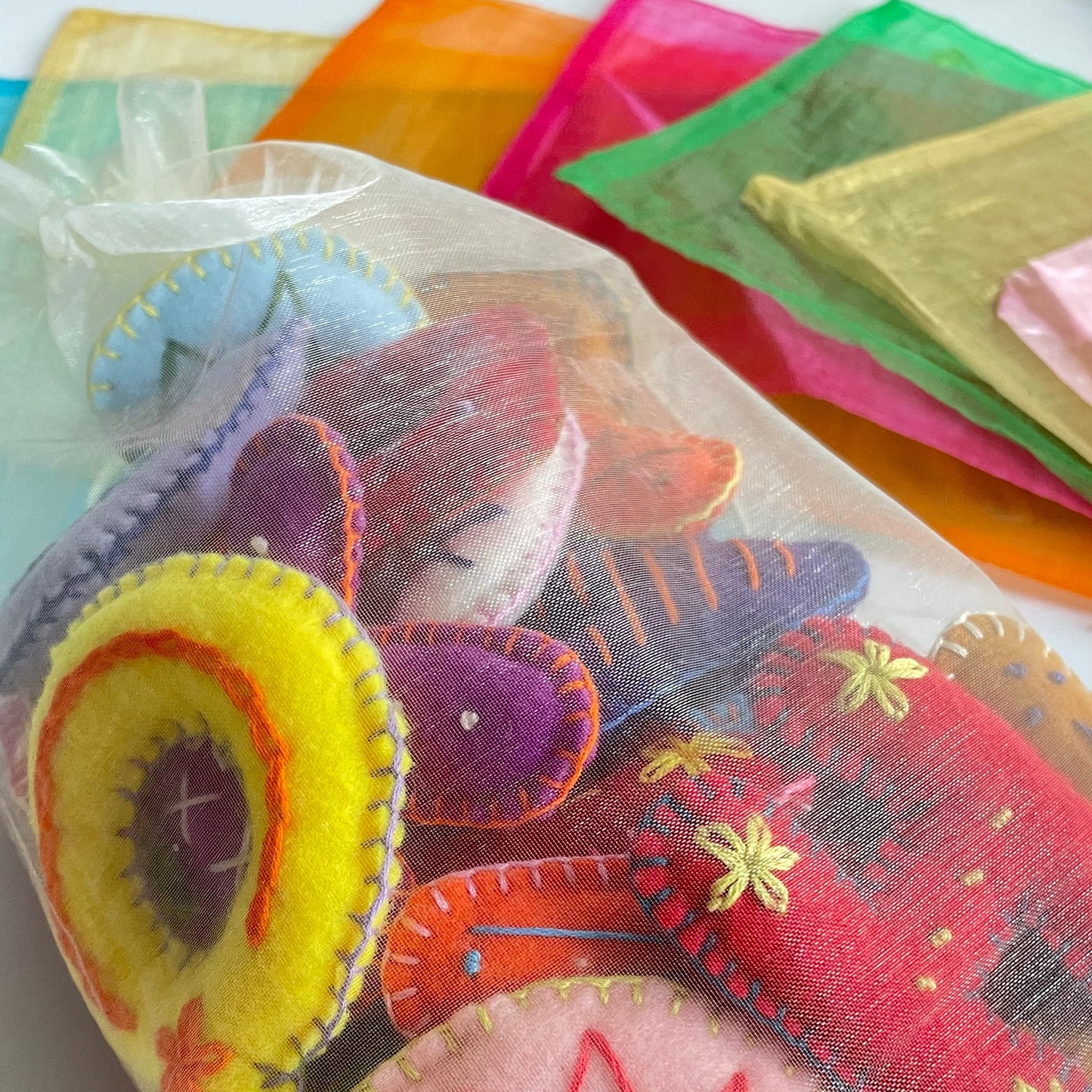 ABC Felt Letters Set – Stuffed & Embroidered - Organza Bag