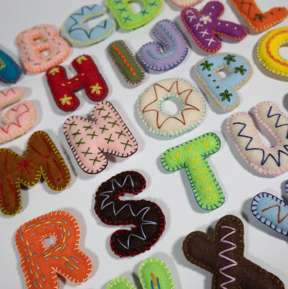ABC Felt Letters Set – Stuffed & Embroidered - Chenille Bag