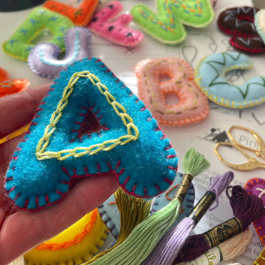 Embroidered Felt Letters & Numbers Instructions