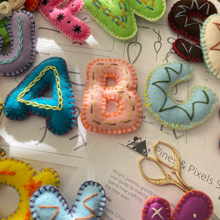 Embroidered Felt Letters & Numbers Instructions