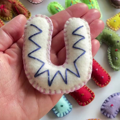 Embroidered Stuffed Felt Alphabet & Numbers ABC-123 Pattern PDF